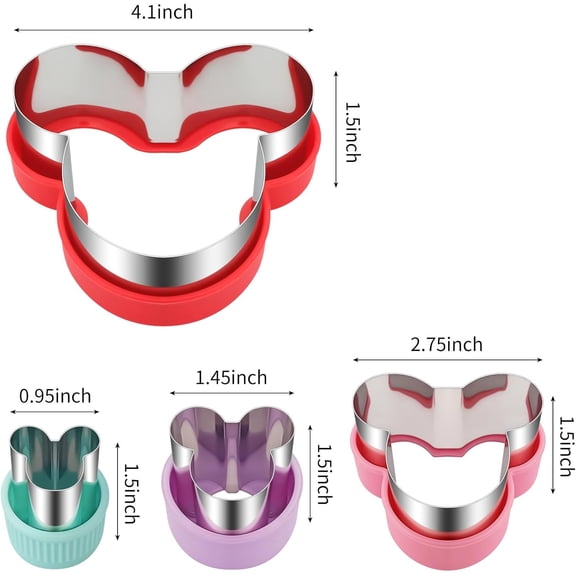 GVDCC-Mouse Cookie Cutters & Biscuit Cutter Set Durable Stainless Steel, Food Grade, with Safety Covers for Baking and DIY Fun