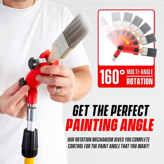 GVDCC-Multi-Angle Paint Brush Extender - High Ceiling Paint Edger Tool, Extension Pole Attachments