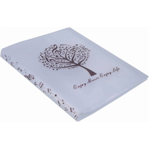 GVDCC-Music Sheet File Paper Storage Folder Documents Holder Blank Sheet Files Plastic A4 Size 40 Pockets (Music Tree White)