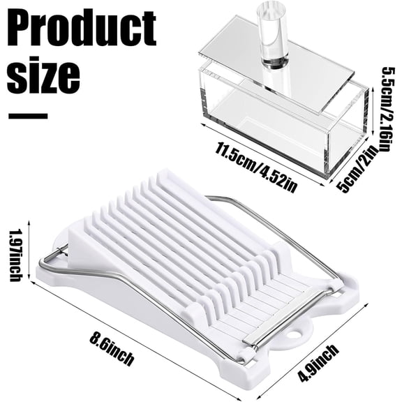 GVDCC-Musubi Maker Kit, 2 Acrylic Musubi Mold and 1 Luncheon Meat Slicer Stainless Steel Wires Non Stick Maker Press Free Sushi Making Kit Onigiri Mold(11.5 x 5.5 x 5 cm,Round Handle)