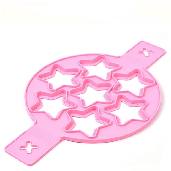 GVDCC-Nonstick Pancake Molds Ring Silicone Fried Egg Mould Reusable Pancake Maker Egg Ring Kitchen Cooking Baking Tools (Star Shape)