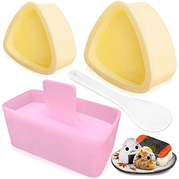 GVDCC-Onigiri Mold, 2 Pack Musubi Press Maker and 4 Pack Classic Triangle Rice Ball Mold Maker for Kid Lunch Bento, Home DIY