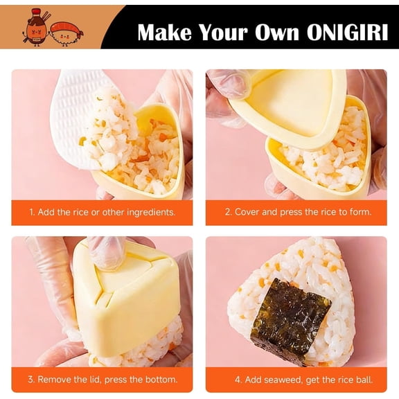 GVDCC-Onigiri Mold, Musubi Press Mold, Triangle Rice Ball Mold Kit, Spam Musubi Mold Kit for Home DIY Sushi and Bento