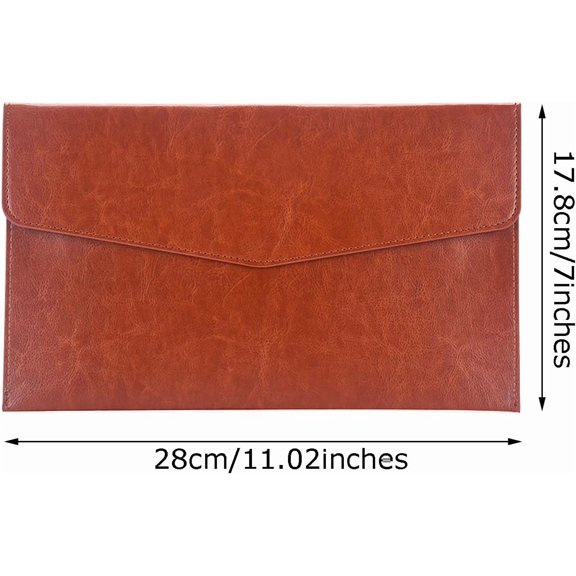 GVDCC-PU Leather A5 File Folder Document Holder A5 Envelope Folder with Snap Closure for Receipt 2Packs (Black&Brown)