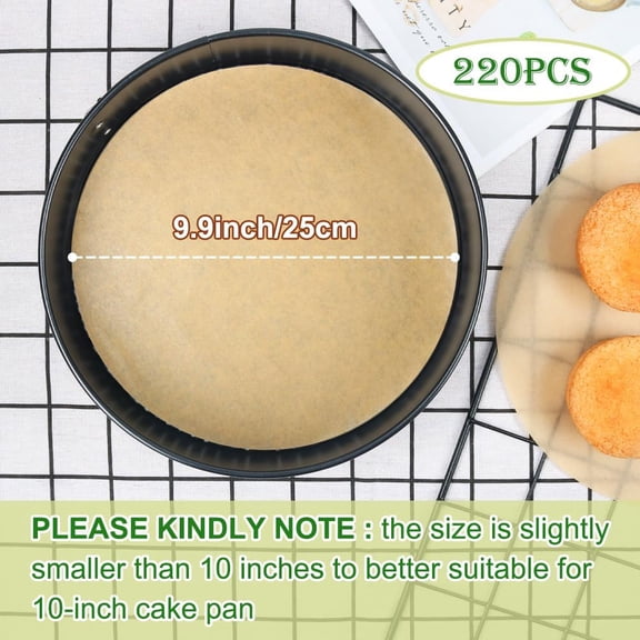 GVDCC-Parchment Paper Rounds, Set of 220, Non Stick 10 Inch Round Parchment Paper for Baking, Parchment Sheet for Tortilla Press, Quesadilla Maker, Pizza Pan, Cake Pan, Springform Pan and More