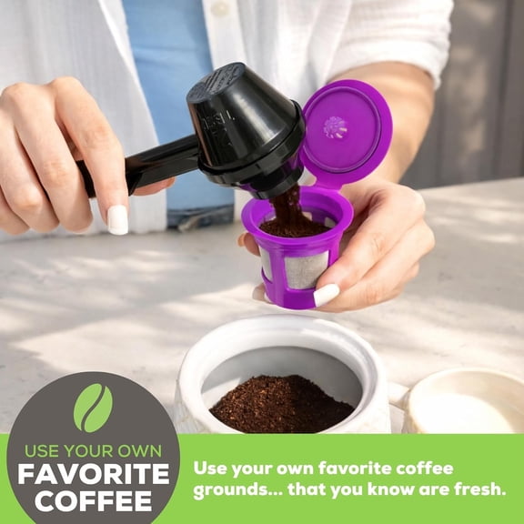GVDCC -Perfect Pod 1-Stream Cafe Save Reusable K Cup Pod Coffee Filters - Refillable Coffee Pod Capsules with Built-In, Integrated Mesh Strainer for use with Keurig & Select Single Cup Coffee Makers,