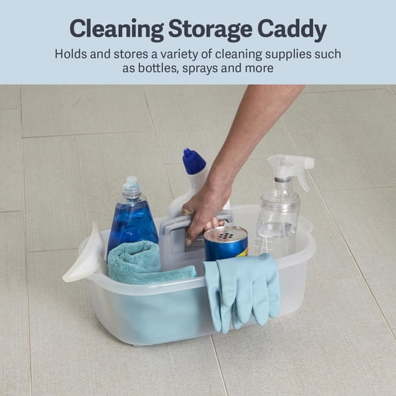 GVDCC-Plastic Multipurpose Cleaning Storage Caddy with Handle, 1.5-Gallon, Clear