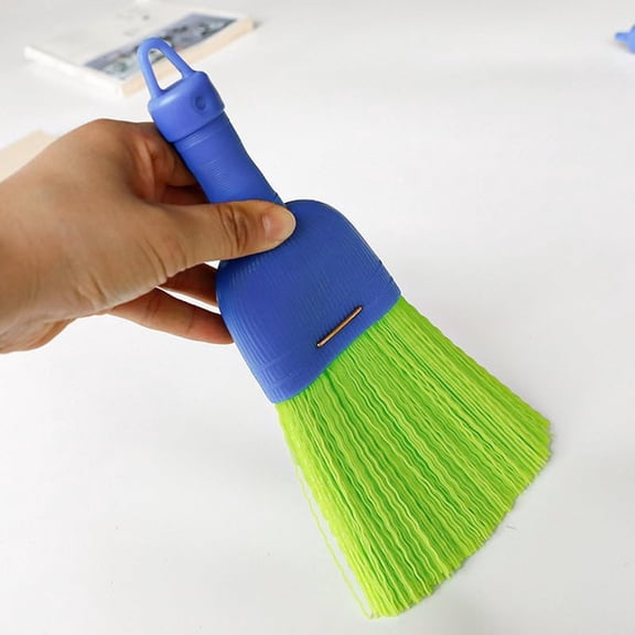 GVDCC-Poly Fiber Mini Broom Whisk Handheld Brush Head with Hang Hole for Outdoor Car Porch Debris Dust Dirt Driveways Sidewalks (2)
