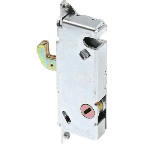 GVDCC-Prime-Line E 2014 Mortise Lock - Adjustable, Spring-Loaded Hook Latch for Sliding Patio Doors Constructed of Wood, Aluminum and Vinyl, 3-11/16 In., 45 Keyway, Round Face (Single Pack)