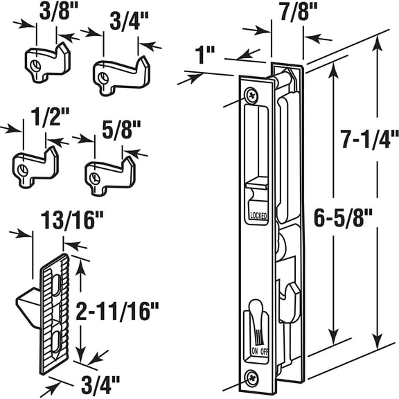 GVDCC-Prime-Line MP1043 Sliding Door Flush Handle Set, Black Diecast (1 Set)