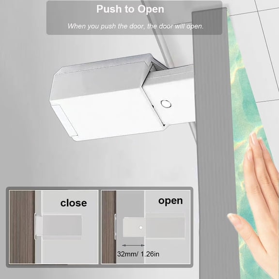 GVDCC-Push to Open Door Latch Cabinet Hardware 2 Pack Magnetic Push Latch & Lock Heavy Duty Touch Latch and Catch for Hidden Door Drawer Push Release Tip on Strong Pop Out, White