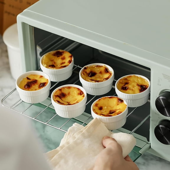 GVDCC-Ramekins 2 oz Oven Safe - Ceramic Creme Brulee Ramekins Set of 6, Small Desserts Baking Bowls, Porcelain Souffle Dishes Pudding Custard Cups, White Dipping Bowls - RAMEKIN DISH