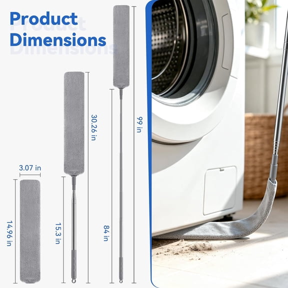 GVDCC-Retractable Gap Dust Cleaner Under Appliance Cleaning Tool,Window Blind Cleaner Duster Tool,4pcs Cleaning Tools Set for Under Appliances Furniture Fridge,Venetian Blinds, Air Conditioner Vents