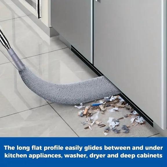 GVDCC-Retractable Gap Dust Cleaner Cleaning Tools with 2 Microfiber Dusting Cloths Long Handle 60inches Washable and Retractable Duster Brush for Cleaning Under Appliances Furniture Couch Fridge