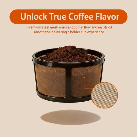 GVDCC -Reusable Coffee Filter Basket Compatible for Keurig K-Duo Coffee Machine,Replacement Filter Compatible with Keurig K-Duo Essentials G1 Gen2,K-Duo Plus Hot & Iced Coffee Maker,Gold Stainless St