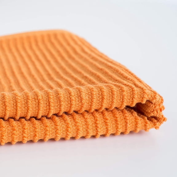 GVDCC-Ripple Kitchen Dishcloth, Set of 4, Kumquat Orange