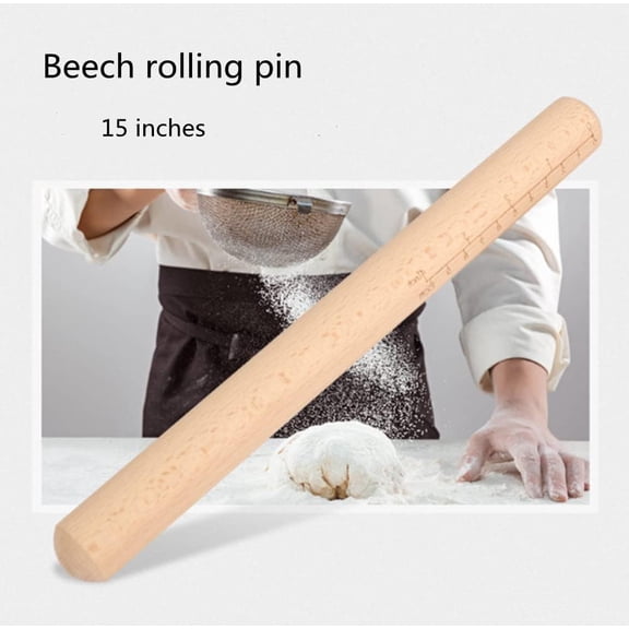 GVDCC-Rolling Pin,Baking Dough Roller for Dumpling, Tortilla,Pizza, Pie, Bread, Pastry.15inch