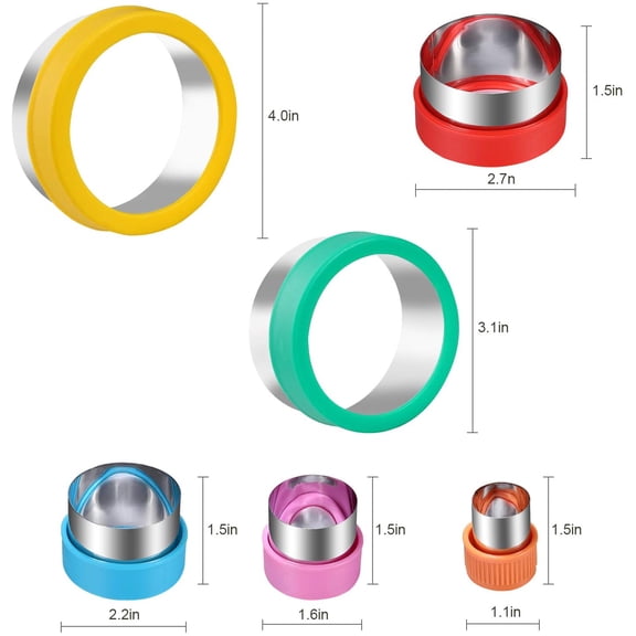 GVDCC-Round Cookie Biscuit Cutter Set, 6 Graduated Circle Pastry Cutters, Stainless Steel Cookie And Dough Cutters for Donut and Scone, Circle Cutter Cake Ring Molds