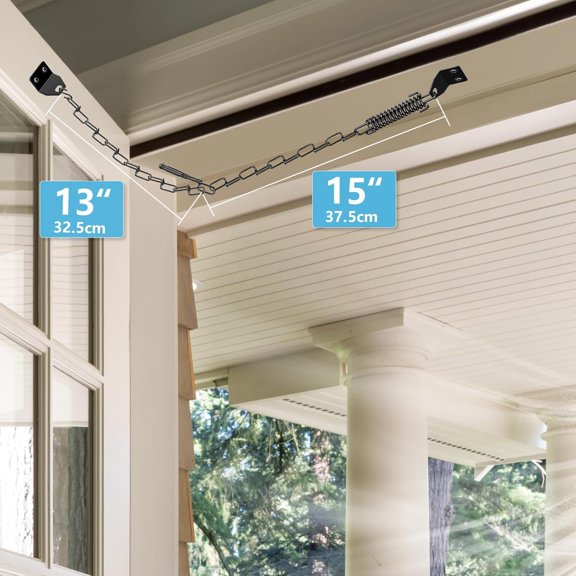 GVDCC-Screen Door Chain for Door Spring - 2 Pack Storm Door Chain Spring for Wind Safety Storm Door Closer Stop Front Screen Door Security Prevent Opening Damage, Heavy Duty Hardware Door Stopper Cha