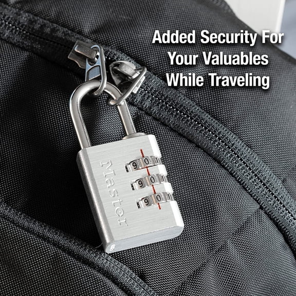 GVDCC-Set Your Own Combination Aluminum Lock, Small Lock for Backpacks, Cabinets, or Zippers with 3-Digit Code,1-3/16 Inches Wide, 630D