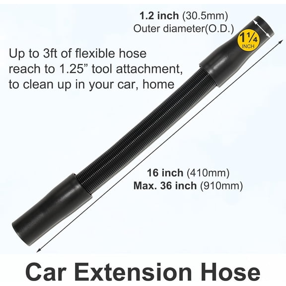 GVDCC-Shop Vac Vacuum Attachments with Extension Hose Dusting Brush Crevice Tool Nozzle Multi-Tools for 1-1/4" 1-3/8" 2-1/2" Shopvac Wet Dry Vacuum Cleaner (Car Detailing Kit Interior A)