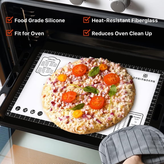 GVDCC-Silicone Baking Mat,26" x 16" Non-slip Dough Rolling Pastry Mat Non Stick Baking Sheet Mat with Measurement Cookies,Macarons,Bread