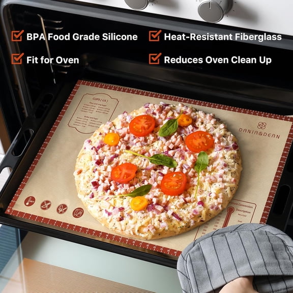 GVDCC-Silicone Baking Mat,36" x 24" Extra Thick Large Non Stick Sheet Mat with Measurement Non-slip Dough Rolling Mat,Reusable Food Grade Silicone Counter Mat for Making Cookies,Macarons,Bread and Pa