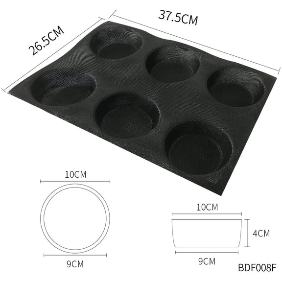 GVDCC-Silicone Bun Bread Form Round Shape Bread Tray Perforated Bakery Molds