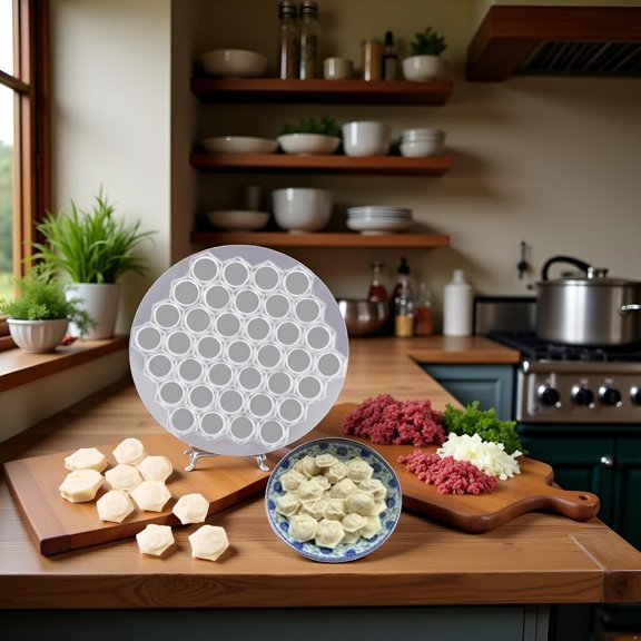 GVDCC-Silver Ravioli Dumpling Mold, 37 Holes Metal Ravioli Maker, Russian Pelmeni Maker, Pelmeni Meat Dumplings Maker, Handmade Dumpling Cutter Tools,Kitchen Utensils and Gadgets