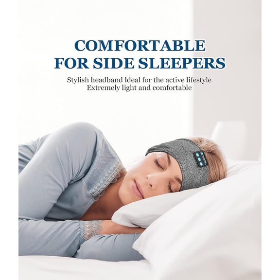 GVDCC -Sleep Headphones, Wireless Sleep Earbuds, Headphone for Sleeping Bluetooth Headband Headphones Headsets with Thin Speakers, Sleeping Headphones for Workout, Yoga, Travel, Gift for Women Men