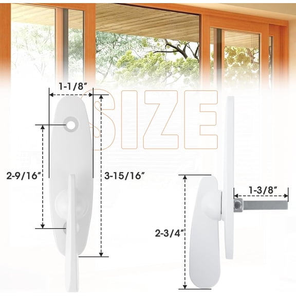 GVDCC-Sliding Door Thumb Latch for Andersen Sliding Door Lock Replacement, Gliding Door Lock Replacement Parts, Tribeca Style, Screws Included, White