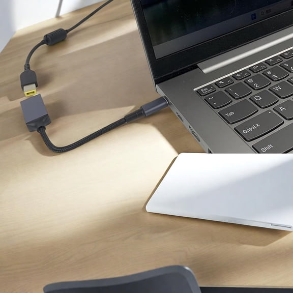 GVDCC -Slim Tip Female Input to USB C PD Male 100W Power Charging Cable, for Lenovo Square Mouth Power Adapter to USB Type-C PD Output 5V/9V/20V. Used to Charge USB-C Port Laptops,Phones,Tablets(7Inc