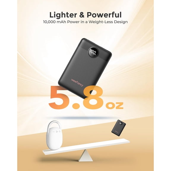 GVDCC-Small Portable Charger 10000mAh, Mini Power Bank with LED Display, 20W Fast Charging USB-C Battery Pack, Compact Travel Charger Compatible with iPhone 17/16/15/14, Samsung S25/24, Android, etc