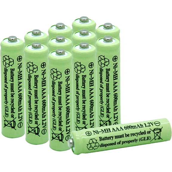 GVDCC-Solar Light Batteries AAA Triple A NIMH 600mAh 1.2V Rechargeable for Garden Lights Remotes Mice(12Pcs)