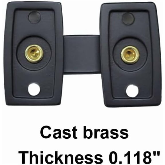 GVDCC-Solid Brass Shutter Bar/Door Latch, 7/8" x 2-3/32", Matte Black, 1 Pack, Made in Taiwan