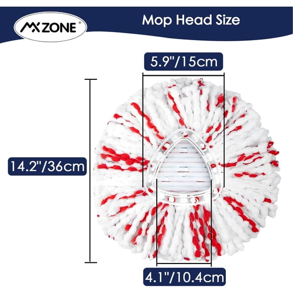 GVDCC-Spin Mop Replacement Heads Compatible with O-Cedar EasyWring 1-Tank System - Microfiber Mop Head Refills for Deep Floor Cleaning, Scrub Pad for Tile Hardwood Kitchen, 3Pack