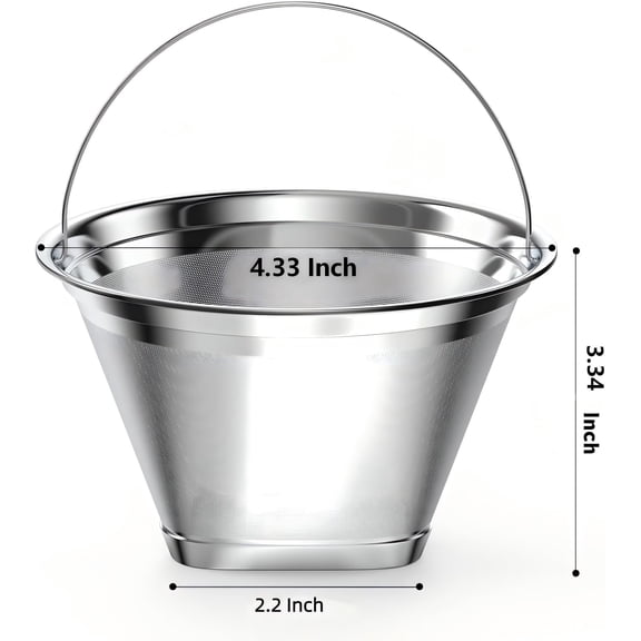 GVDCC -Stainless Steel Reusable Coffee Filter Compatible with Ninja Coffee Maker, 4 Cone Coffee Filters Coffee Basket, Permanent Coffee filters fit for Ninja CFP201 CFP300