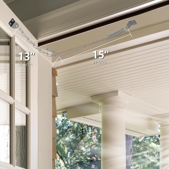 GVDCC-Storm Door Chain Spring 2 Pack Prevent Storm Damage, Screen Door or Door Closer Protector Heavy Duty Storm Door Hardware, Zinc Plated Anti-Rust and Sturdy, Easy to Install and Suit for Most Doo