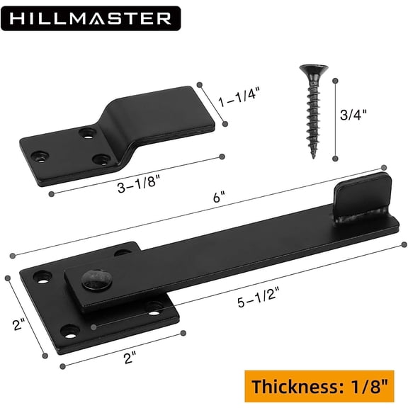 GVDCC-Sturdy 6" Farm Flip Fence Gate Latch, Barn Door Lock Flip Latch Hardware, Rustic Gate Lock for Cabinet, Shed, Sliding Doors, Matte Black