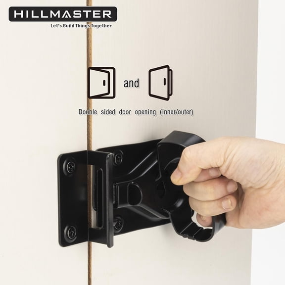 GVDCC-Swing Door Latch Heavy Duty Automatic Locking Gate Handle Latch for Interior & Exterior,Sturdy Door Lock Latch Hardware for Outdoor Wooden Fence,Shed Door,Barn Door,Garage,Black Finish