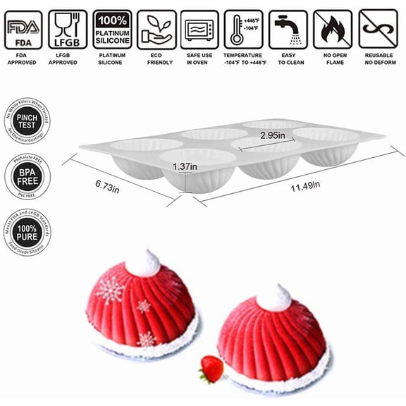 GVDCC-Swirl Silicone Mold for Baking Mousse Cake, Pastry, Chocolate, Dessert, Pudding, Jelly, Cake Decorating Mold, 3D Swirl Shape (6-Cavity)