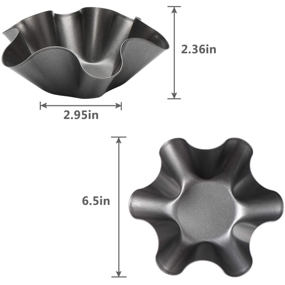 GVDCC-Taco Salad Bowl Maker Molds  4 Packs Non-stick Carbon Steel Tortilla Shell Pans Baking Molds Tostada Bake Taco Shells Black