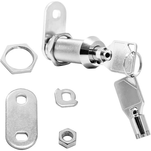 GVDCC-Tubular Cam Lock With 1-1/2" Cylinder - Chrome Finish, Keyed Alike, RV Replacement, Camper, Cabinet, ATM, Vending Machine, Tool Box, File Cabinet, Arcade