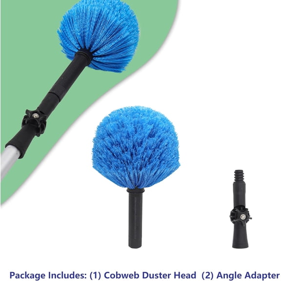 GVDCC-Twist-On Cobweb Duster Head, Soft Bristles Spider Web Duster Brush, Fits Standard 3/4 inch Threaded Poles