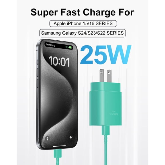 GVDCC -Type C Charger Fast Charging, 2Pack [10FT&6FT] Long USB C Cable with 25W Phone Super Fast Charger Block Compatible with Galaxy S25/S24/Plus/Ultra,iPhone 15/16/17/Air/Plus/Pro Max