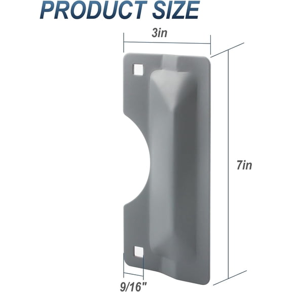 GVDCC-U 9500 3'' x 7'' Latch Guard Plate Cover, Door Security Strike Plate, Easy to Install, Protect Against Forced Entry (Gray) (1 Pack)