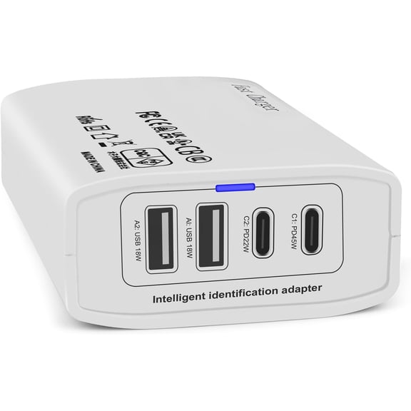 GVDCC -USB C Fast Charger Block 100W Independent Output Charging Station for Multiple Devices, 4 Ports simultaneously Using 45W+20W+18W+18W, Multi Device Charging Dock for iPad Phones Tablet & More