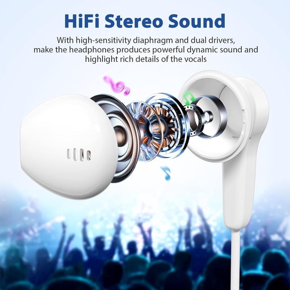 GVDCC -USB C Headphones Magnetic Wired Earbuds iPhone 17 16 15/iPad Pro, Right Angle Type C in-Ear Earphones with Mic Volume Control Stereo Bass for Samsung Galaxy S26 S25 S24 S23 Pixel 10 9 8, White