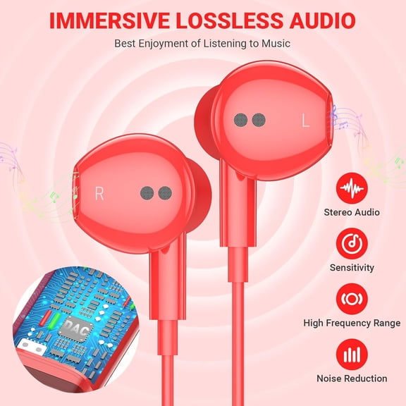 GVDCC -USB C Headphones for iPhone 17 Air 16 Pro Max 15, Type C Earphones with Microphone Magnet HiFi Stereo Wired Earbuds for Samsung Galaxy S26 S25 Ultra S24+ 23 A53 S21 S20 FE Flip 7 6 Fold/Pixel