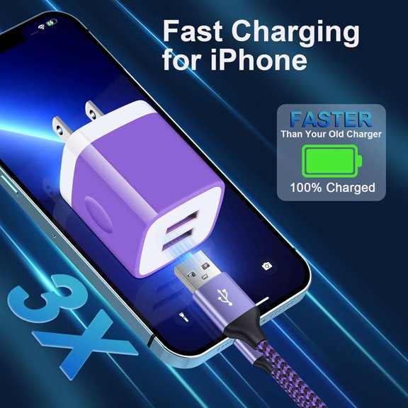 GVDCC -USB Charger Block, Double USB Wall Charger 3-Pack Fast Charging Block Charger Box Cube Power Brick Plug Adapter Base for iPhone 17 16 15 14 13 12 11 Pro Max XS XR X,Samsung Galaxy S25 Ultra,Pi